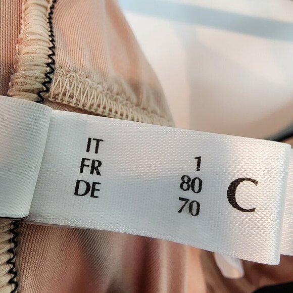 La Perla Underwire One Piece Swimsuit Red Pink Black Mesh Chevron Swimsuit 32C - Picture 8 of 14